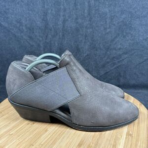 Eileen Fisher Women's Perry Boots Size 7.5 Tumbled‎ Grey Nubuck Leather Cutouts